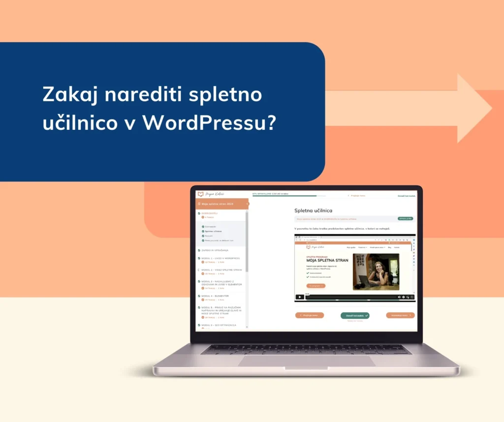 spletna učilnica v wordpressu